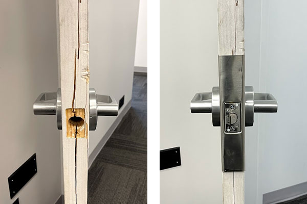 Door and lock repair after a break-in